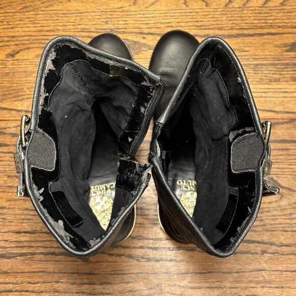 Vince Camuto Walda Black Leather Moto Biker Boots Women’s 8.5 - Picture 6 of 8